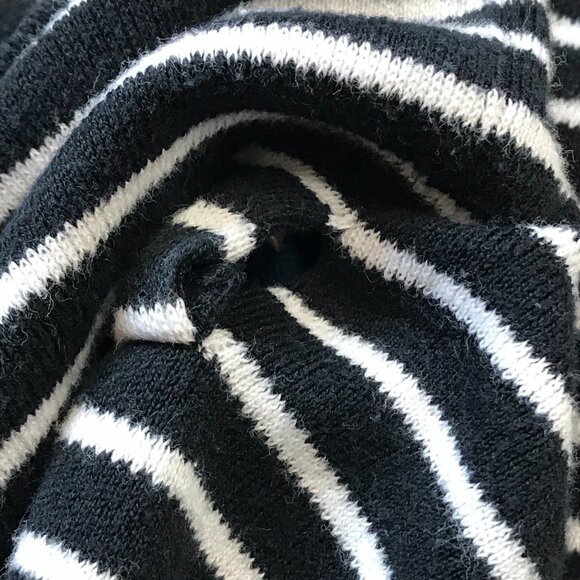 Vintage Orvis Striped V-Neck Cardigan Sweater Women's S Black White Cotton USA‎ - Picture 5 of 10